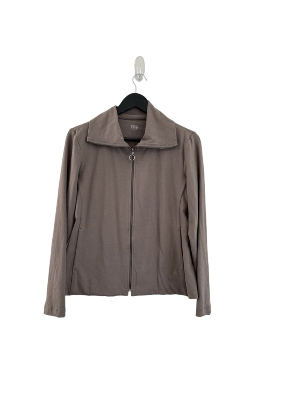 Eileen Fisher Organic Cotton Lycra Zip Up Jacket Size Small